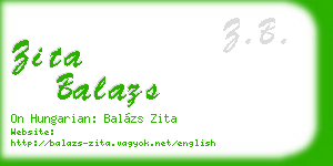 zita balazs business card