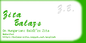zita balazs business card